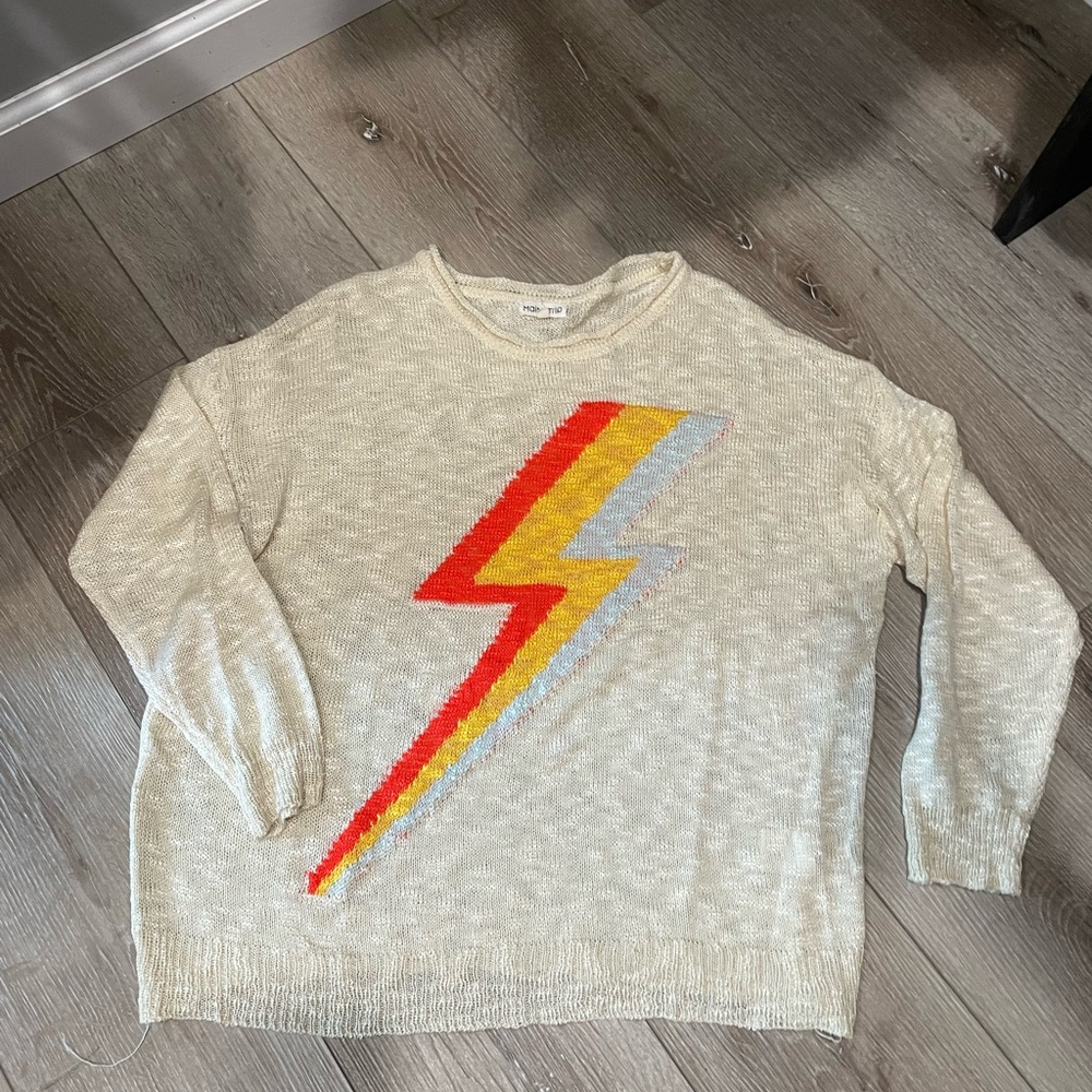 Main Strip Cream Knit Sweater